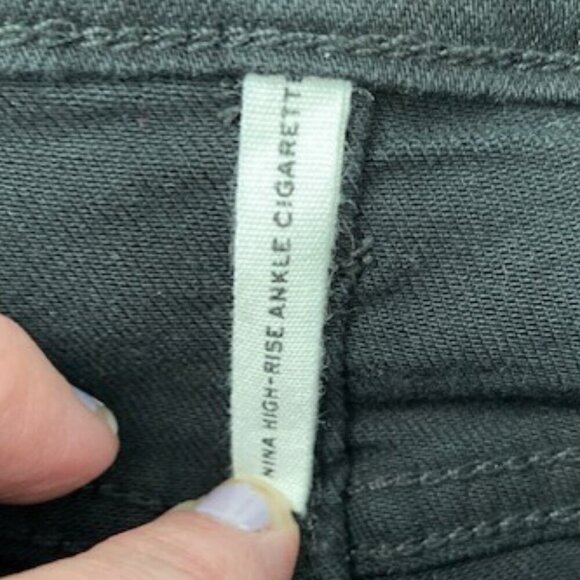 RAG and BONE Nina High-Rise Ankle Cigarette Jeans Pants Black Coal Sz 25 - Picture 12 of 13